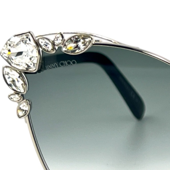 Jimmy Choo Black and Silver Embellished Sunglasses main image 7